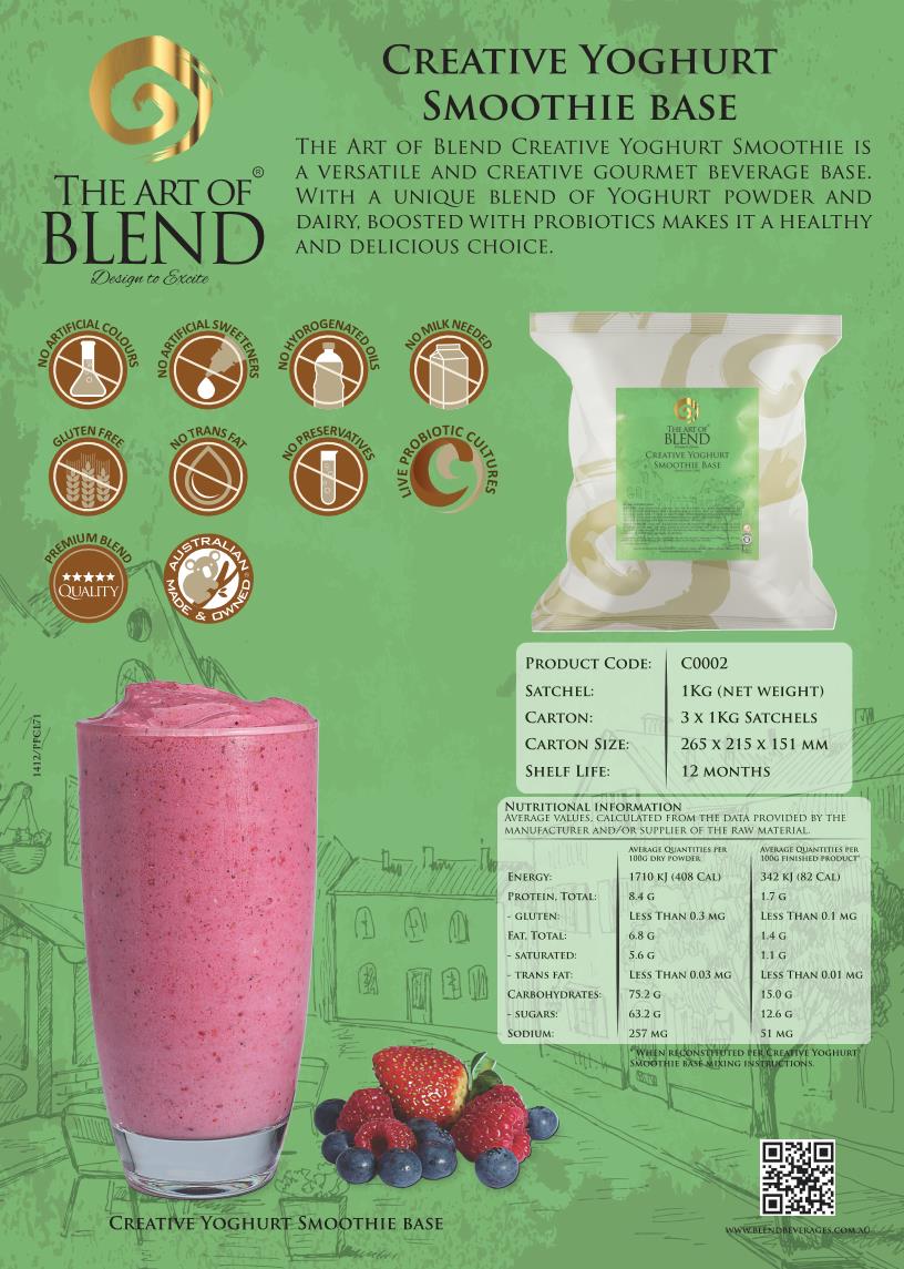 THE ART OF BLEND Creative Yoghurt Smoothie Base 1kg