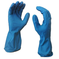 Silverlined Rubber Glove - Blue Large x 12