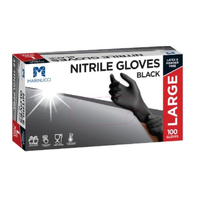 Nitrile Black Gloves  Powder Free LARGE x 100