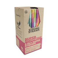 Super Smoothie 5ply Strong Mixed Paper Straws  x 100